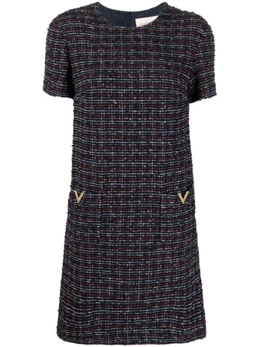 Valentino Garavani  tweed short-sleeve mini dress