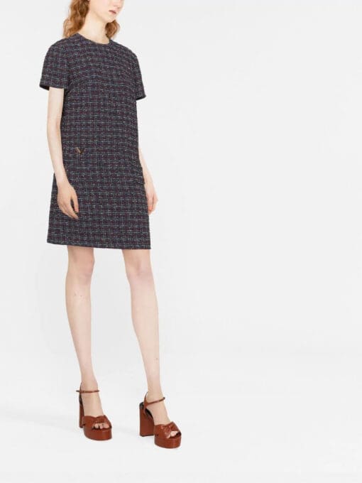 Valentino Garavani  tweed short-sleeve mini dress - Image 2