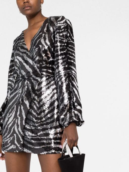 Dolce & Gabbana  zebra sequin wrap dress - Image 3