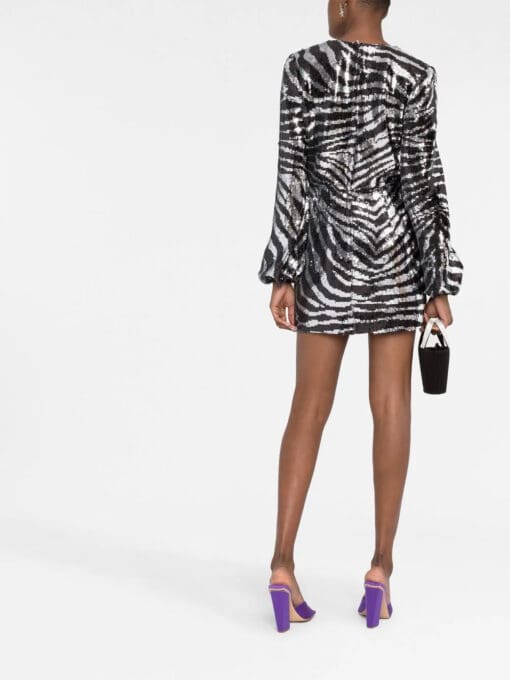 Dolce & Gabbana  zebra sequin wrap dress - Image 4