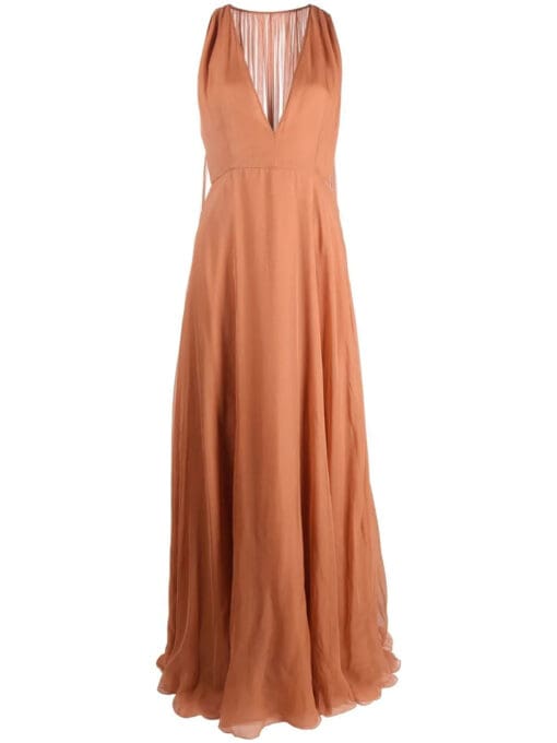 Valentino Garavani  V-neck silk gown