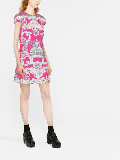 Versace  Silver Baroque mini shift dress - Image 2