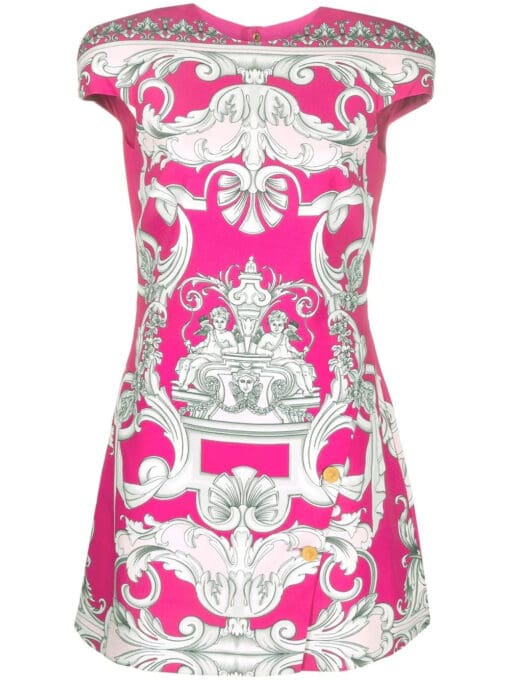 Versace  Silver Baroque mini shift dress