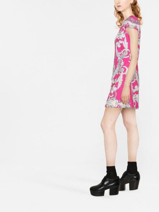 Versace  Silver Baroque mini shift dress - Image 3