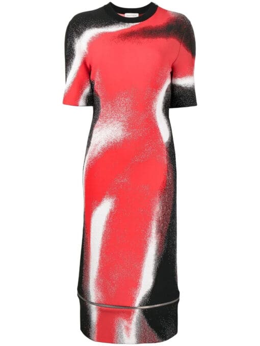 Alexander McQueen  Mushroom Spore-print midi dress