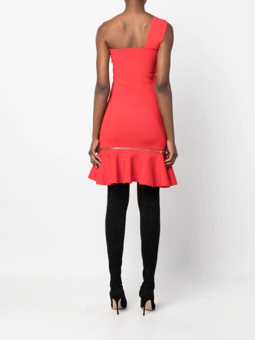 Alexander McQueen  one-shoulder ruffle-hem dress - Image 4