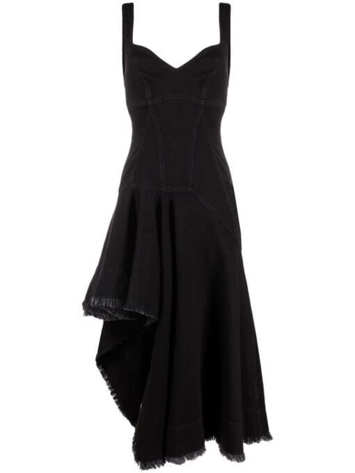 Alexander McQueen  asymmetric denim dress