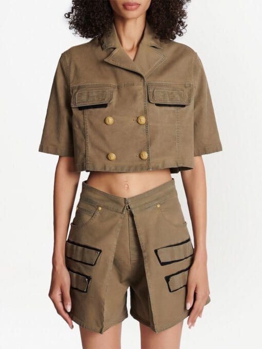 Balmain  double-breasted cropped blouse - Image 3