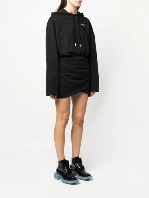 Off-White  logo-embroidered hoodie dress - Image 3