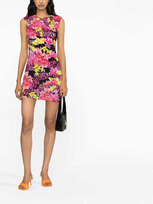 Versace  floral-print mini dress - Image 2