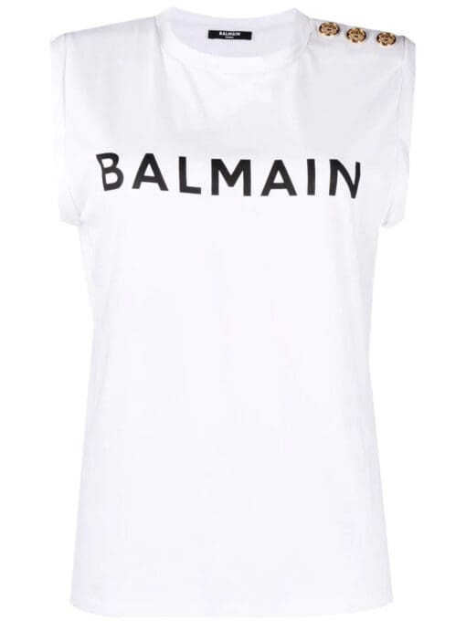 Balmain  logo-print sleeveless T-shirt