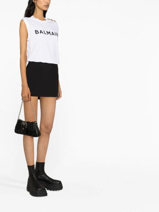 Balmain  logo-print sleeveless T-shirt - Image 4