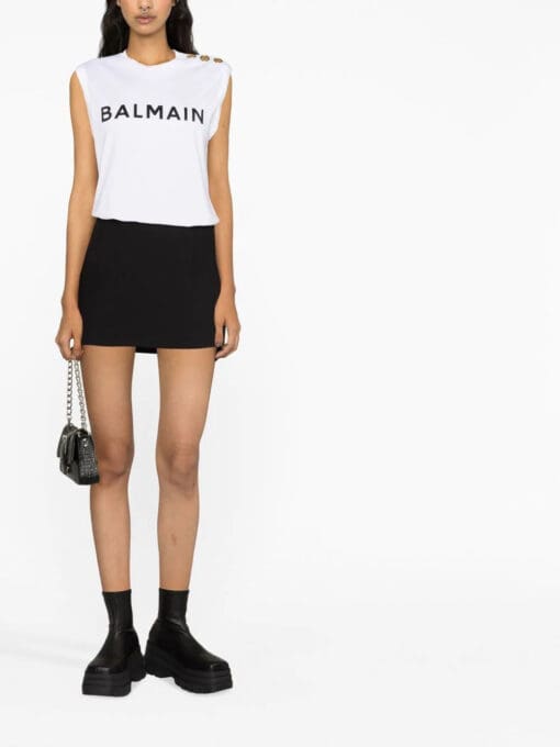 Balmain  logo-print sleeveless T-shirt - Image 2