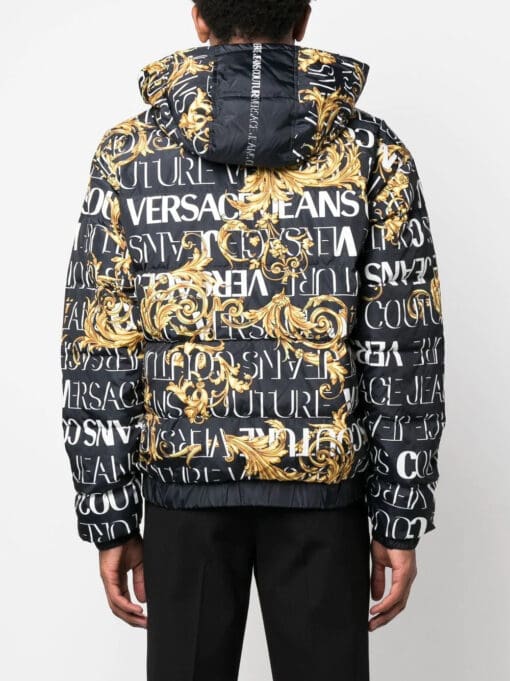 Versace Jeans Couture  logo-print zip-up hooded jacket - Image 4