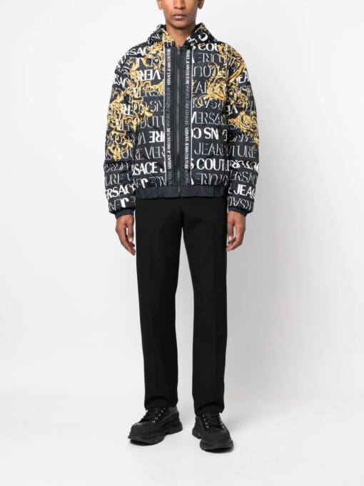 Versace Jeans Couture  logo-print zip-up hooded jacket - Image 2