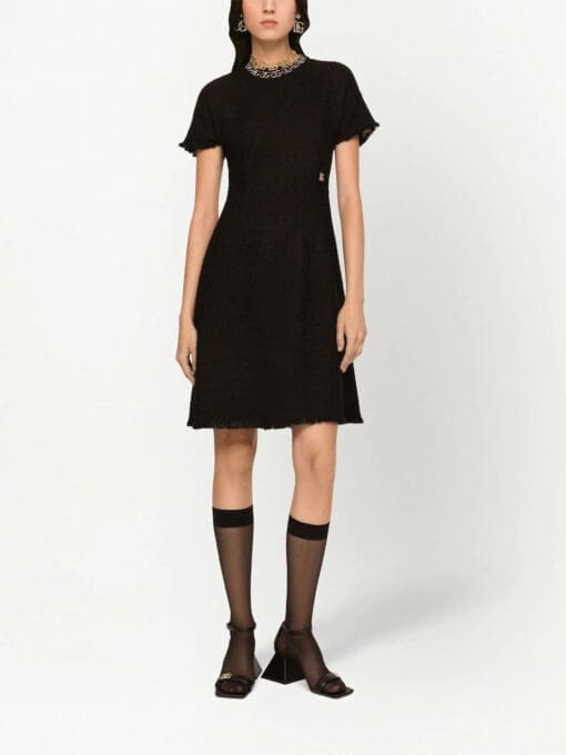 Dolce & Gabbana  short-sleeve tweed minidress - Image 3