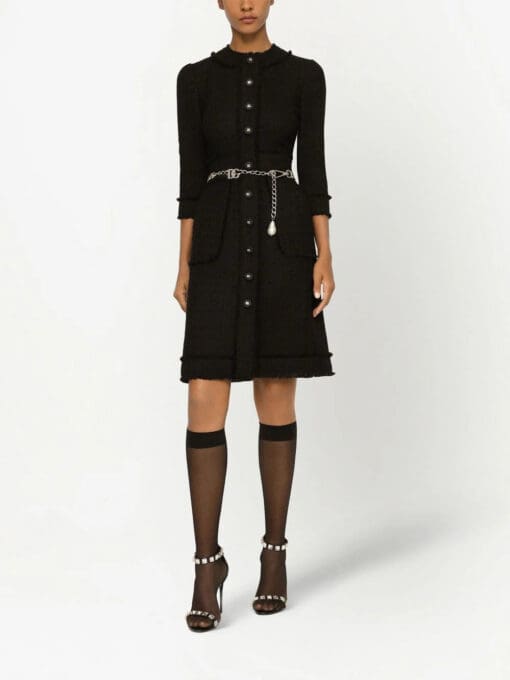 Dolce & Gabbana  button-front crew-neck dress - Image 3