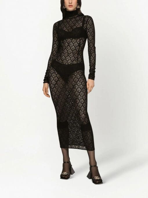 Dolce & Gabbana  mesh monogram-knit dress - Image 3