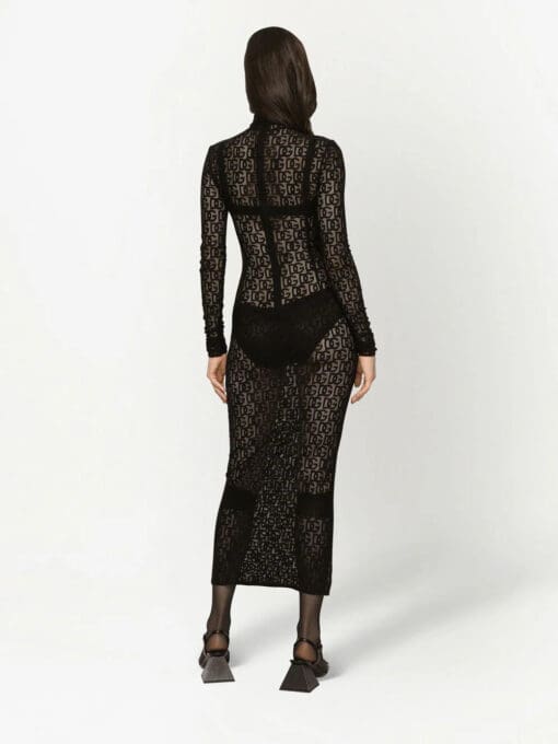 Dolce & Gabbana  mesh monogram-knit dress - Image 4