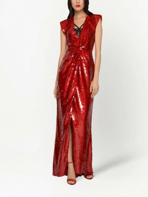 Dolce & Gabbana  sequined V-neck gown - Image 3