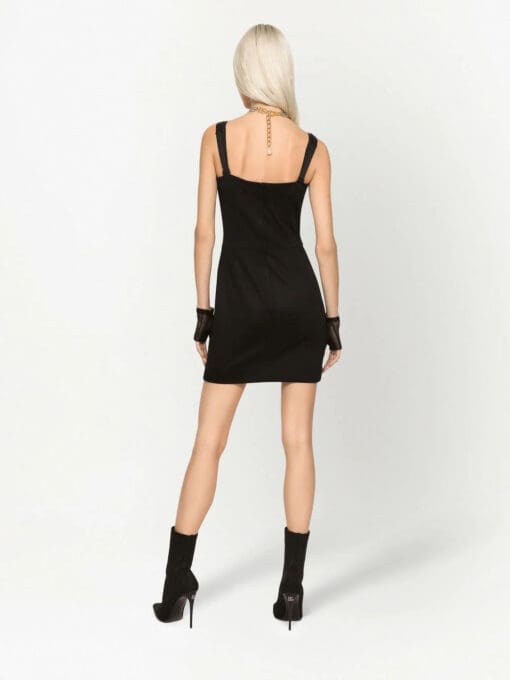 Dolce & Gabbana  logo plaque sleeveless mini dress - Image 3