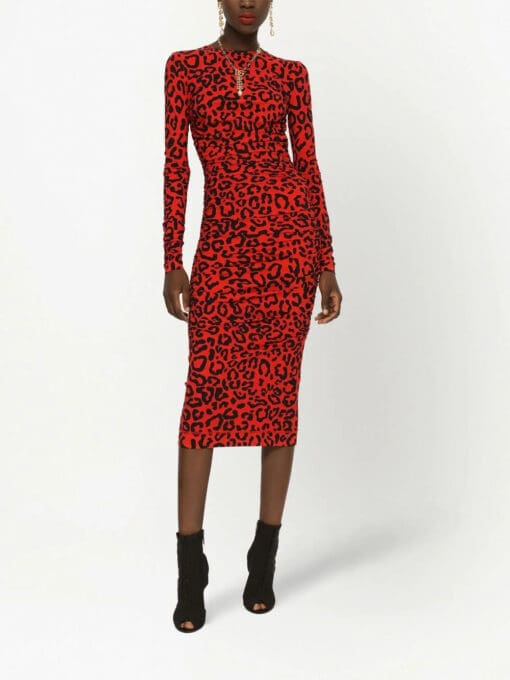 Dolce & Gabbana  leopard print midi dress - Image 3