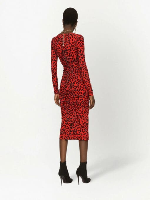 Dolce & Gabbana  leopard print midi dress - Image 4