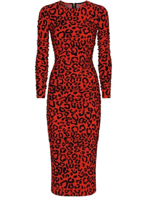 Dolce & Gabbana  leopard print midi dress