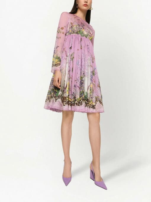 Dolce & Gabbana  floral-print silk minidress - Image 2