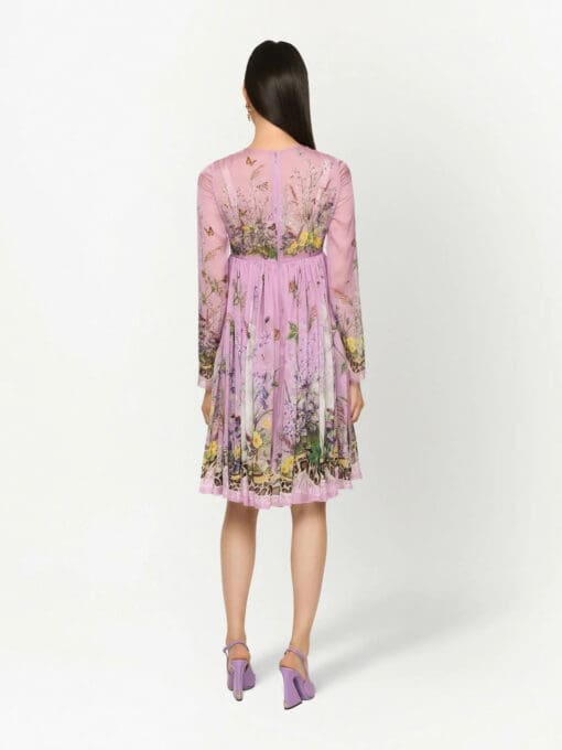 Dolce & Gabbana  floral-print silk minidress - Image 4