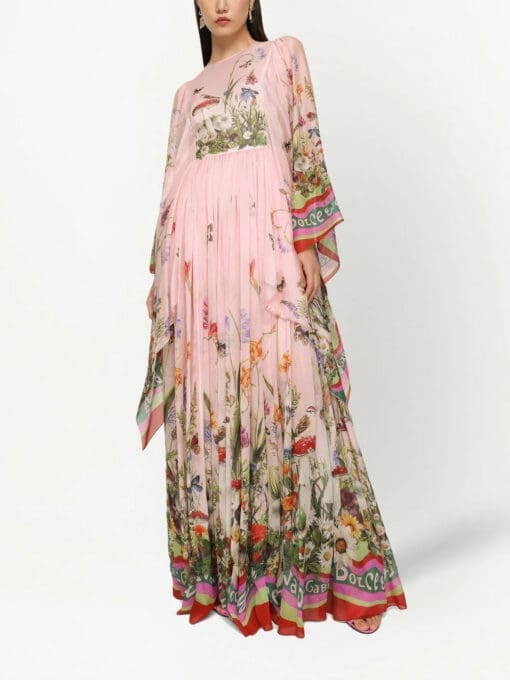 Dolce & Gabbana  draped floral-print silk maxi dress - Image 2