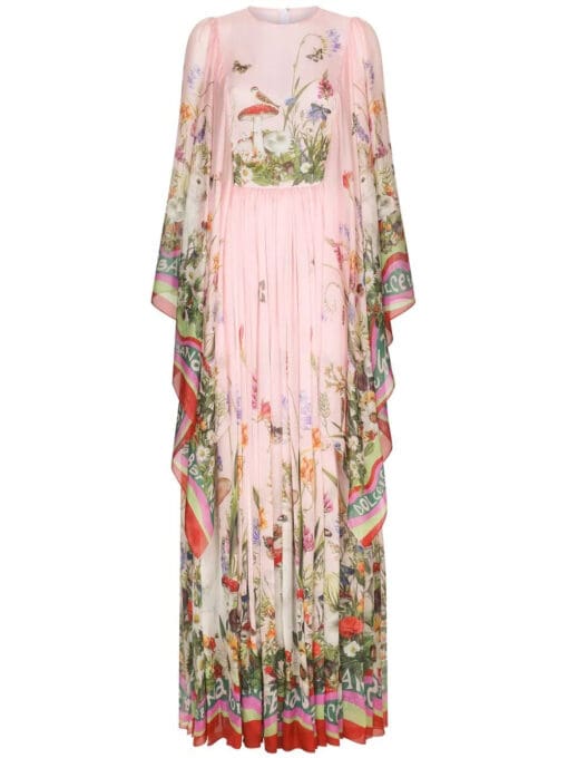 Dolce & Gabbana  draped floral-print silk maxi dress