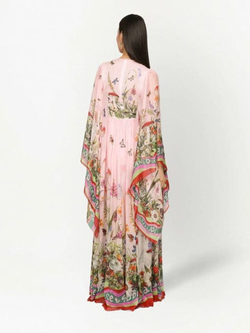 Dolce & Gabbana  draped floral-print silk maxi dress - Image 4