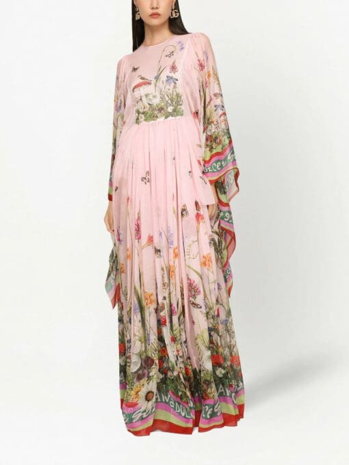 Dolce & Gabbana  draped floral-print silk maxi dress - Image 3