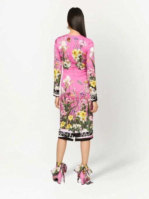 Dolce & Gabbana  silk floral-print midi dress - Image 4