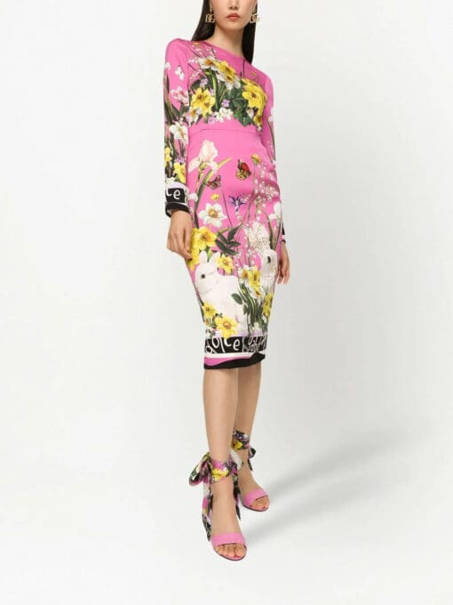 Dolce & Gabbana  silk floral-print midi dress - Image 2