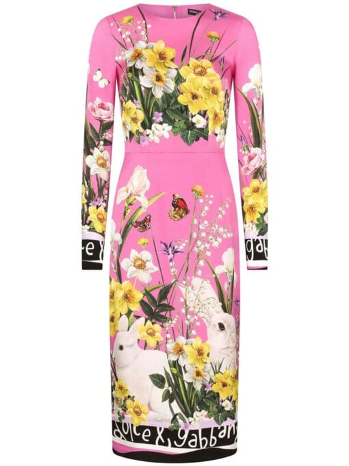 Dolce & Gabbana  silk floral-print midi dress