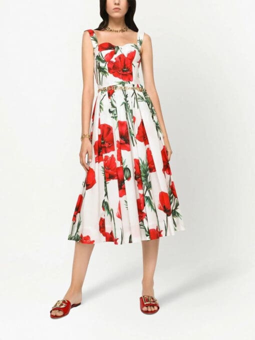 Dolce & Gabbana  floral-print midi dress - Image 2