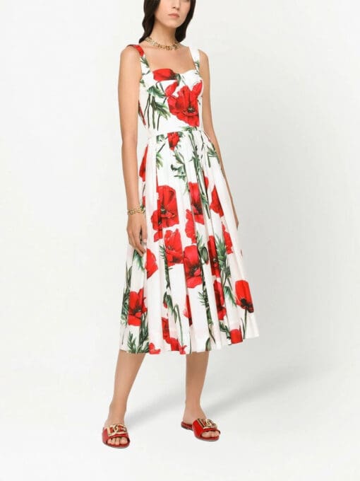 Dolce & Gabbana  floral-print midi dress - Image 3