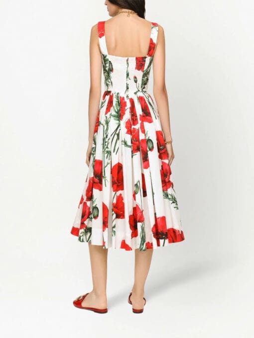 Dolce & Gabbana  floral-print midi dress - Image 4