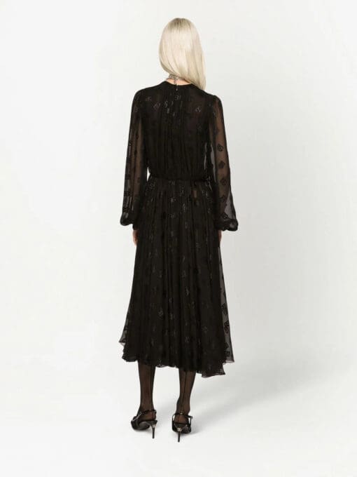 Dolce & Gabbana  DG logo semi-sheer silk dress - Image 4