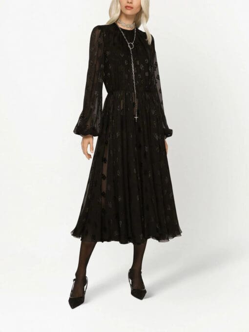 Dolce & Gabbana  DG logo semi-sheer silk dress - Image 3