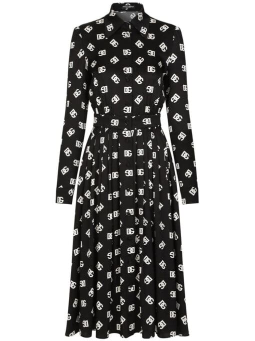 Dolce & Gabbana  DG logo-print silk dress