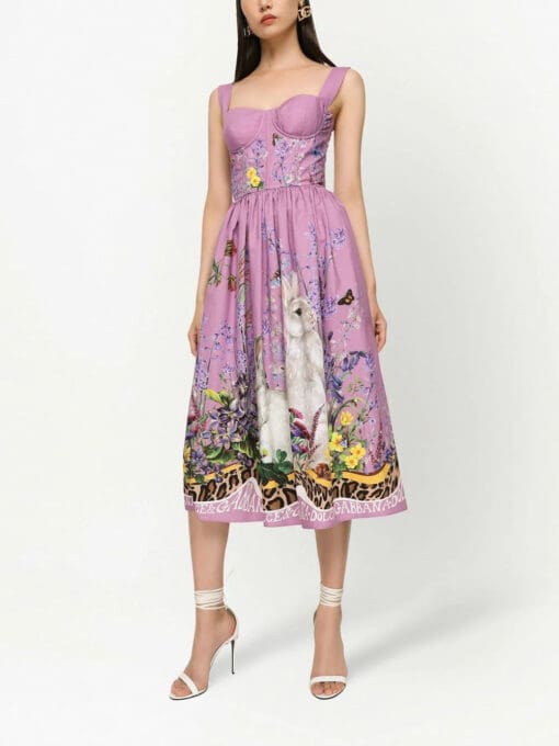 Dolce & Gabbana  graphic-print midi dress - Image 3