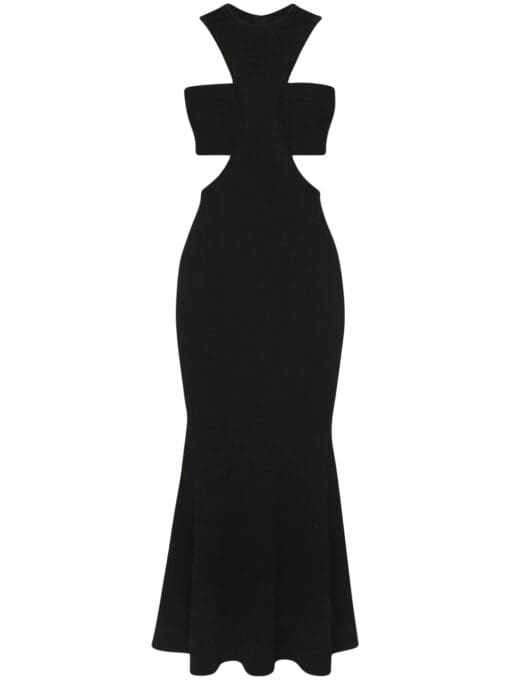 Alexander McQueen  Slashed Harness rib-knit dress