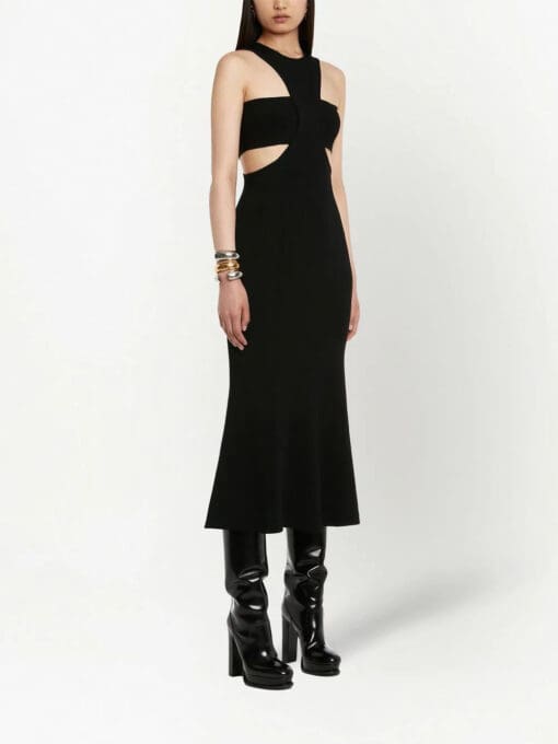 Alexander McQueen  Slashed Harness rib-knit dress - Image 3