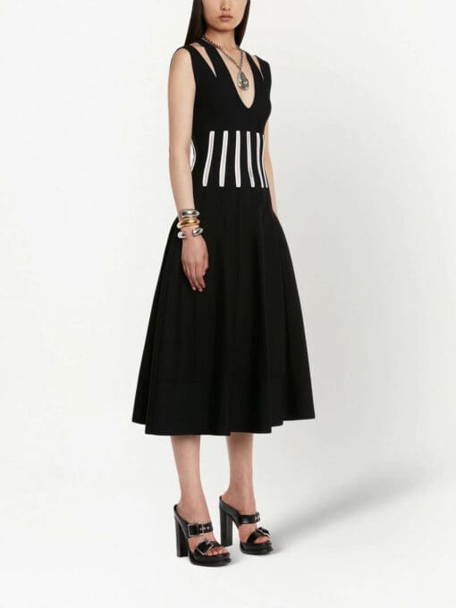 Alexander McQueen  Slashed Corset midi dress - Image 3