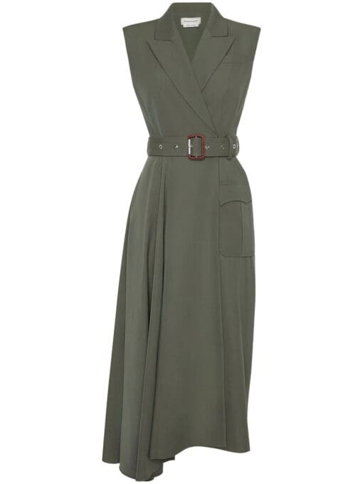 Alexander McQueen  tailored wool midi dress