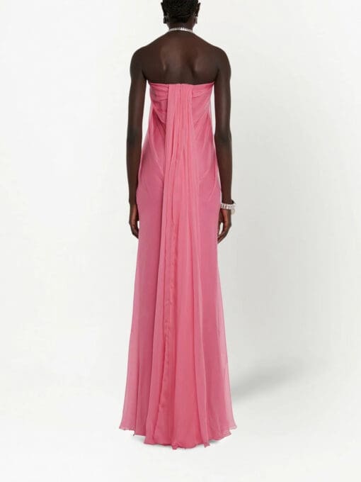 Alexander McQueen  draped silk-chiffon dress - Image 4