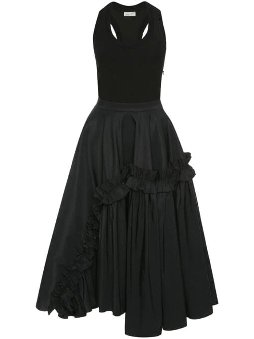 Alexander McQueen  hybrid ruffle-trim midi dress